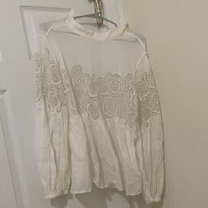 Banana Republic White Lace Blouse